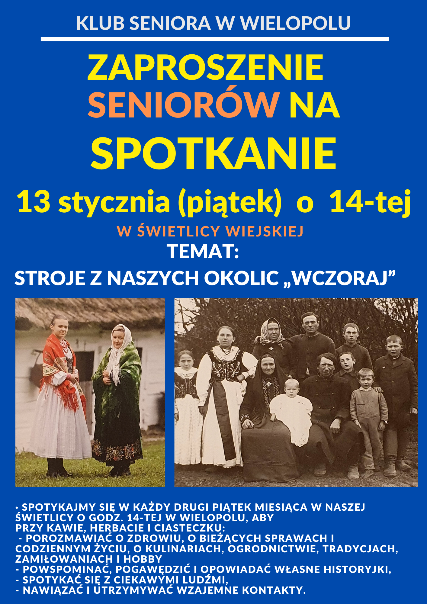 Klub Seniora zaprasza na spotkanie poświęcone strojom naszego regionu